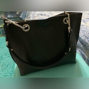 Calvin Klein handbag, black with grey interior-reversible. Good condition.